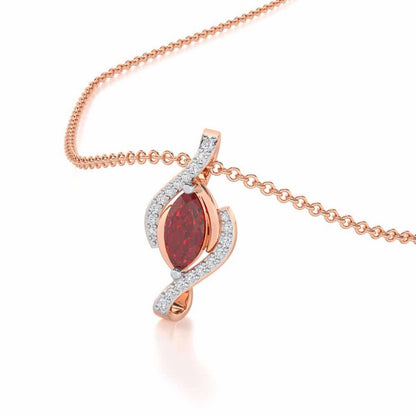 Ethereal Epiphany Garnet Silver Pendant - Rose Gold - Image 1