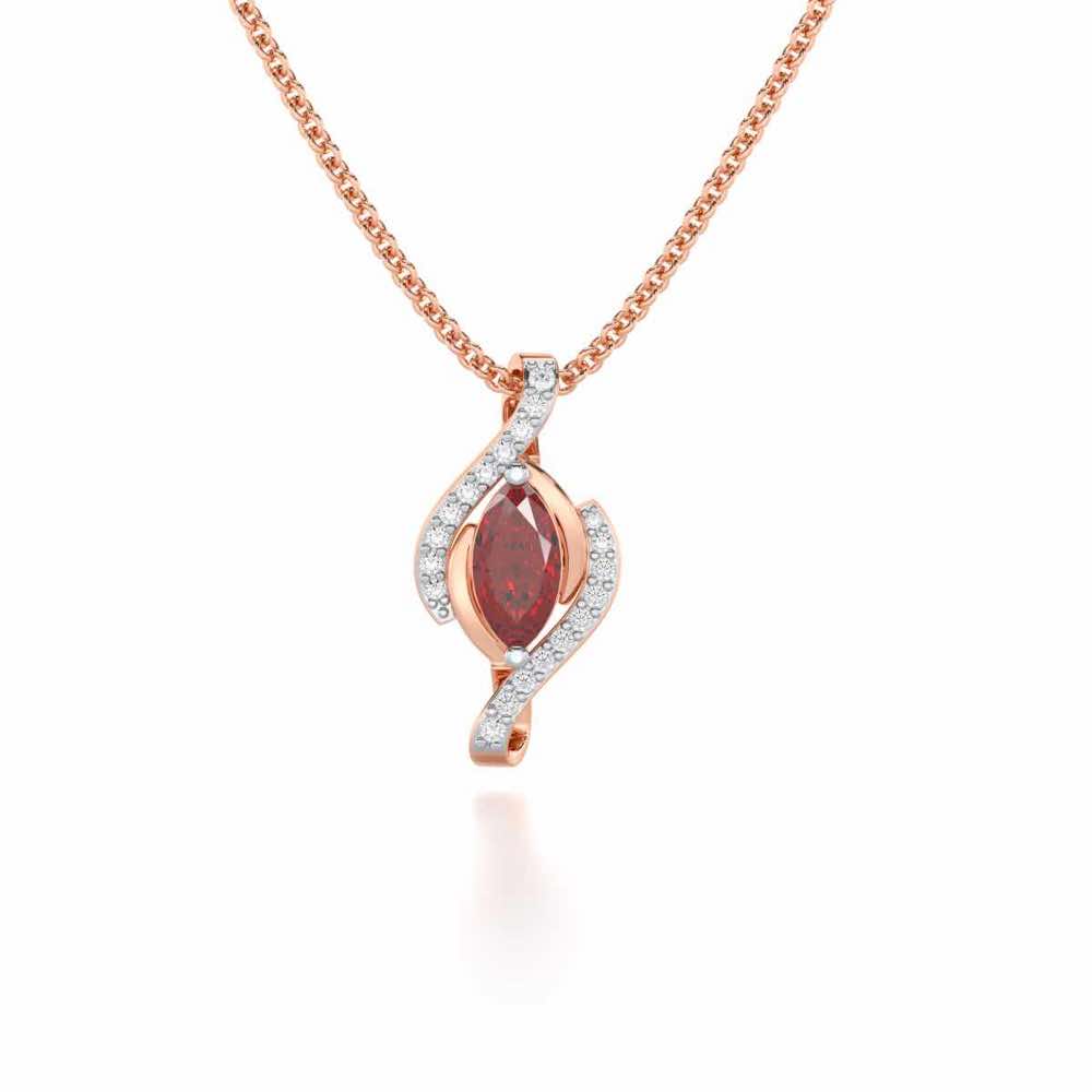 Ethereal Epiphany Garnet Silver Pendant - Rose Gold - Image 2