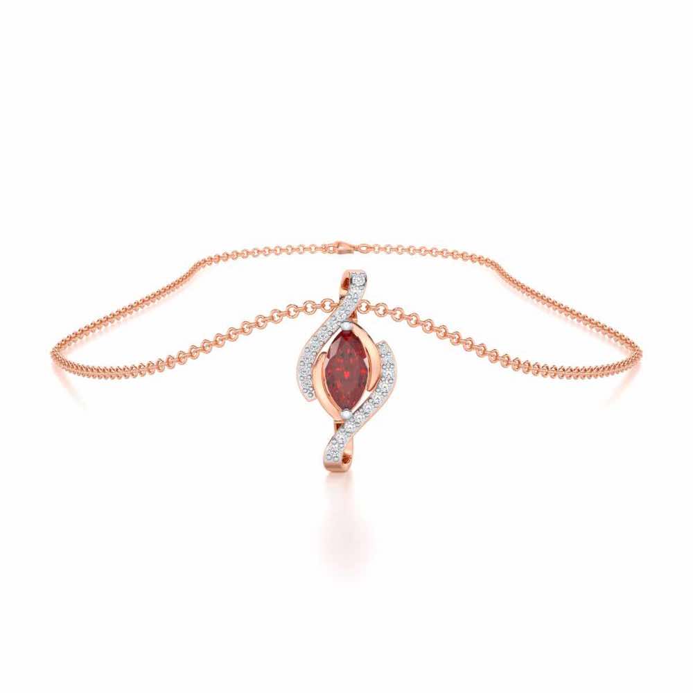Ethereal Epiphany Garnet Silver Pendant - Rose Gold - Image 3