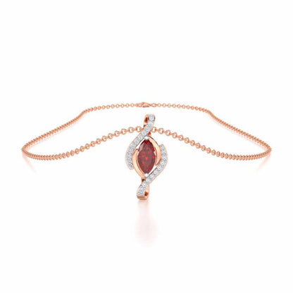 Ethereal Epiphany Garnet Silver Pendant - Rose Gold - Image 3
