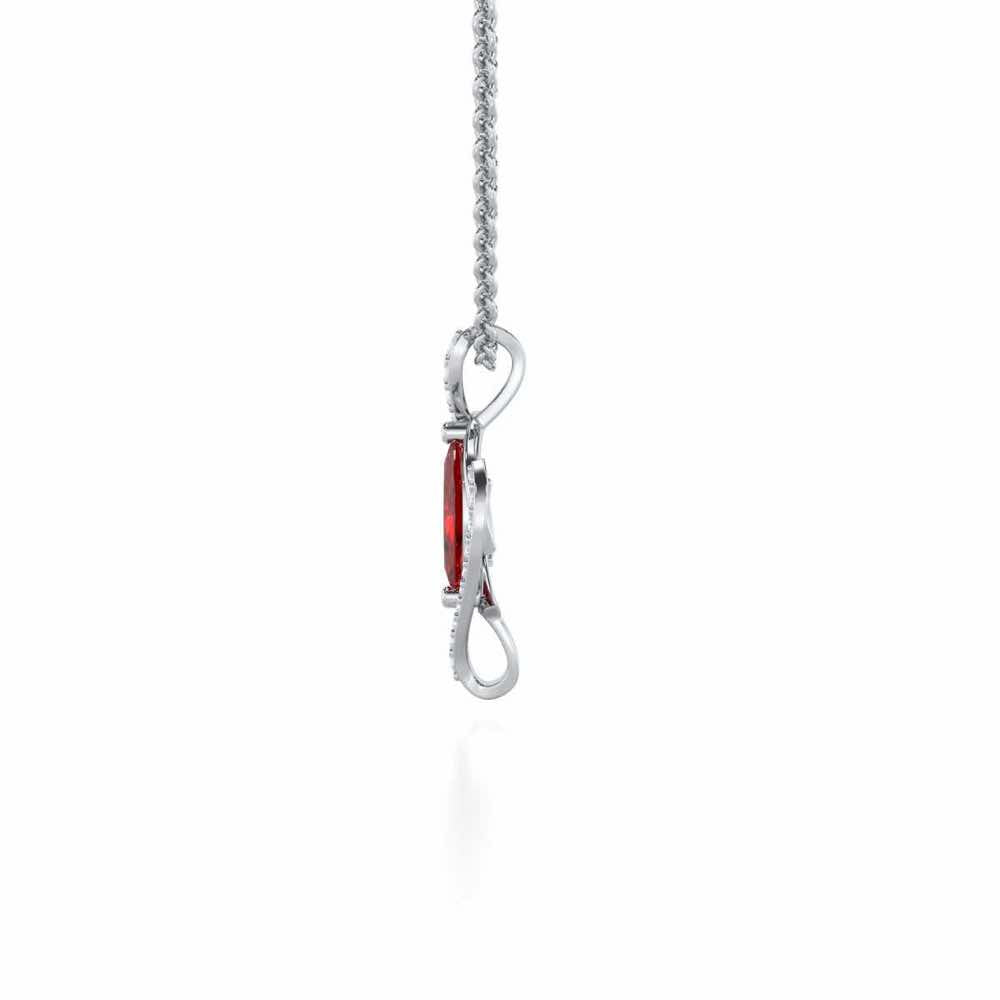 Ethereal Epiphany Garnet Silver Pendant - White Gold - Image 4