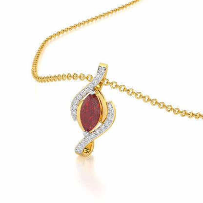 Ethereal Epiphany Garnet Silver Pendant - Yellow Gold - Image 1