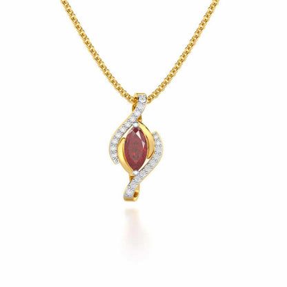 Ethereal Epiphany Garnet Silver Pendant - Yellow Gold - Image 2