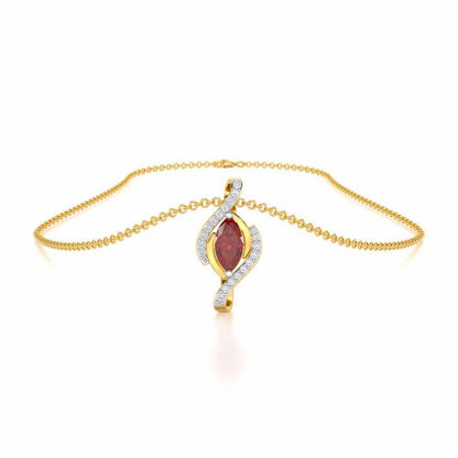 Ethereal Epiphany Garnet Silver Pendant - Yellow Gold - Image 3