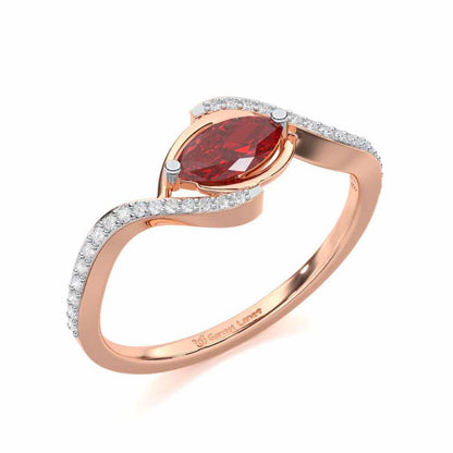 Ethereal Epiphany Garnet Silver Rings - Rose Gold - Image 1