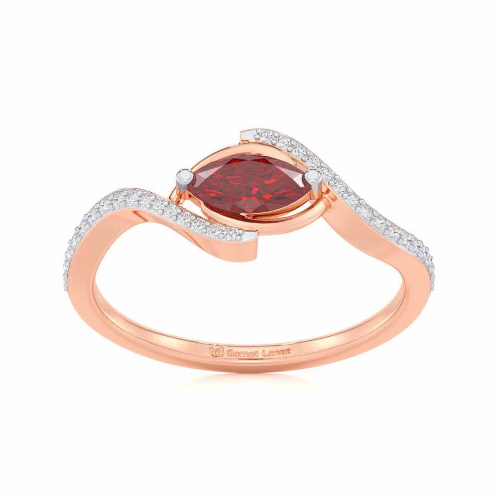 Ethereal Epiphany Garnet Silver Rings - Rose Gold - Image 2