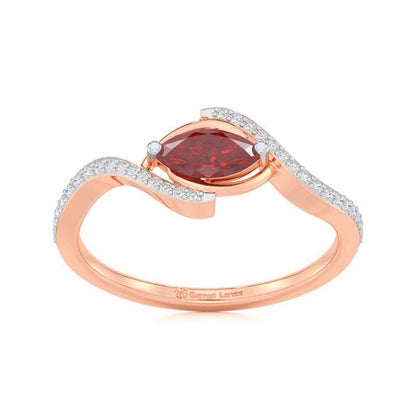 Ethereal Epiphany Garnet Silver Rings - Rose Gold - Image 2