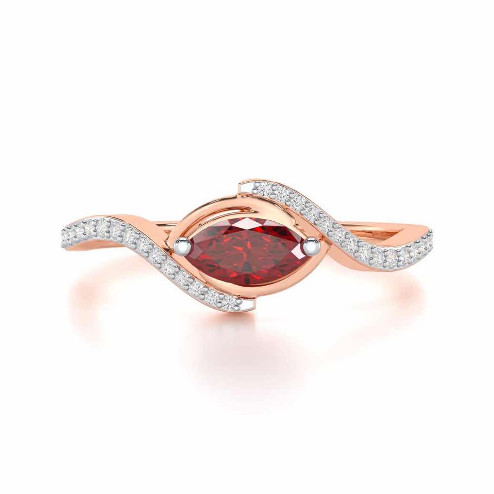 Ethereal Epiphany Garnet Silver Rings - Rose Gold - Image 5