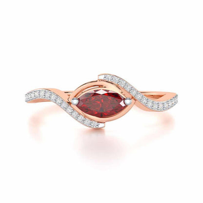 Ethereal Epiphany Garnet Silver Rings - Rose Gold - Image 5