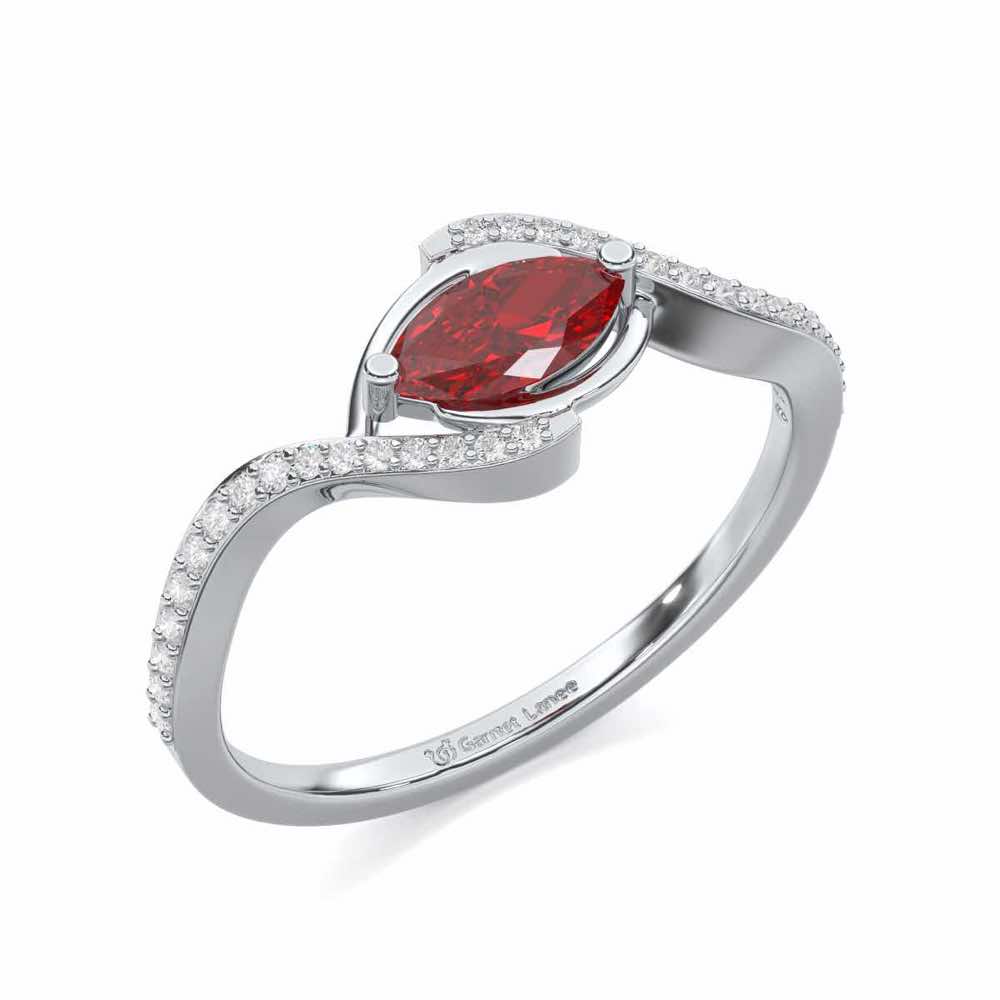 Ethereal Epiphany Garnet Silver Rings - White Gold - Image 1