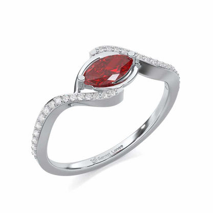 Ethereal Epiphany Garnet Silver Rings - White Gold - Image 1