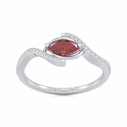 Ethereal Epiphany Garnet Silver Rings - White Gold - Image 2