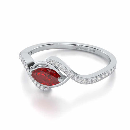 Ethereal Epiphany Garnet Silver Rings - White Gold - Image 3