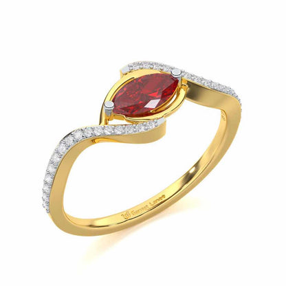 Ethereal Epiphany Garnet Silver Rings - Yellow Gold - Image 1