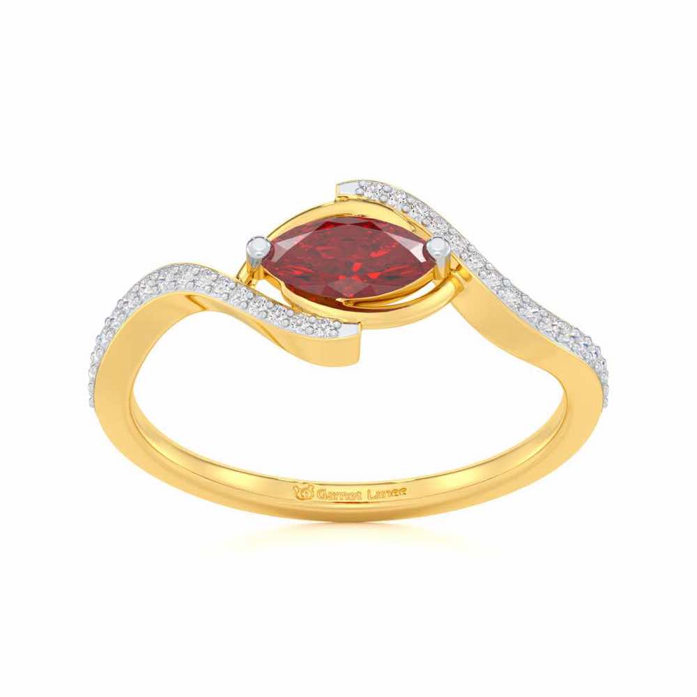 Ethereal Epiphany Garnet Silver Rings - Yellow Gold - Image 2