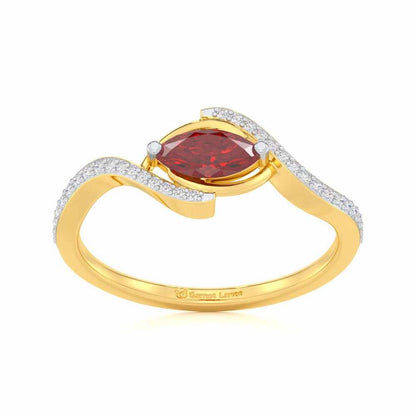 Ethereal Epiphany Garnet Silver Rings - Yellow Gold - Image 2