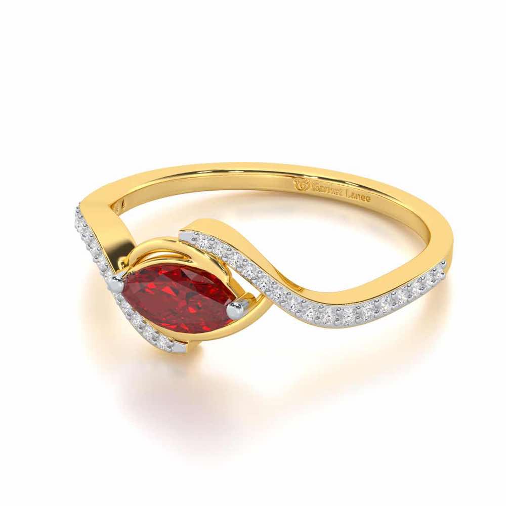 Ethereal Epiphany Garnet Silver Rings - Yellow Gold - Image 3