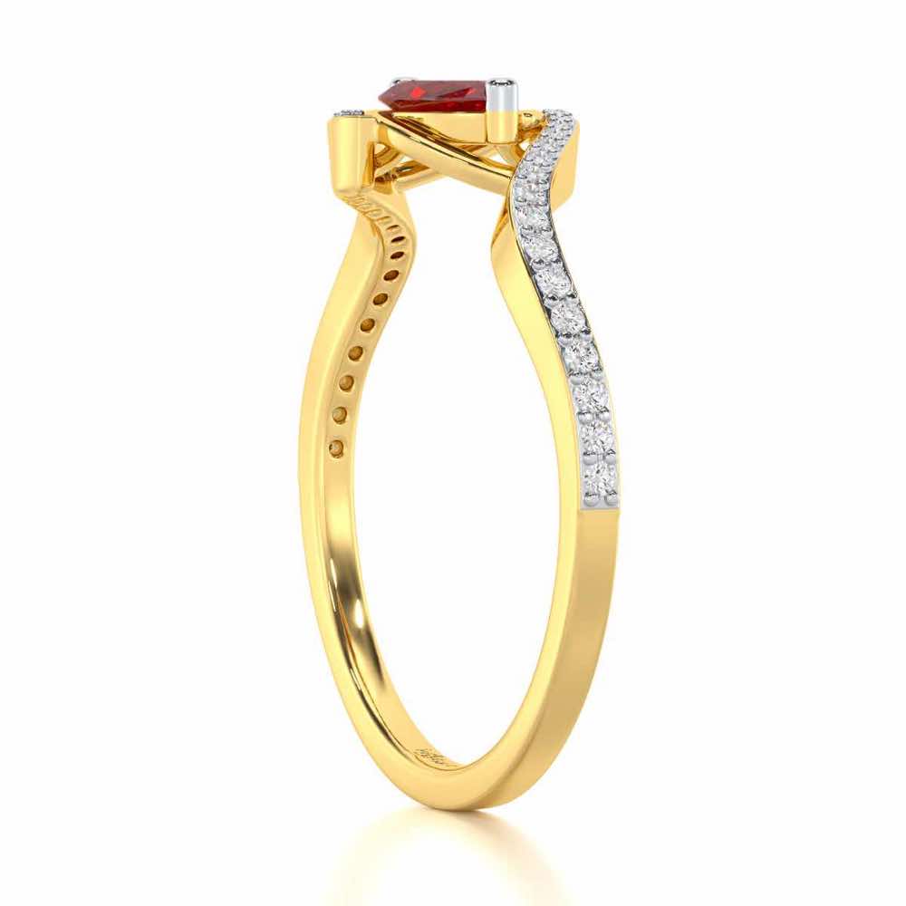 Ethereal Epiphany Garnet Silver Rings - Yellow Gold - Image 4