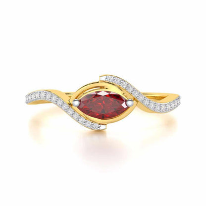 Ethereal Epiphany Garnet Silver Rings - Yellow Gold - Image 5