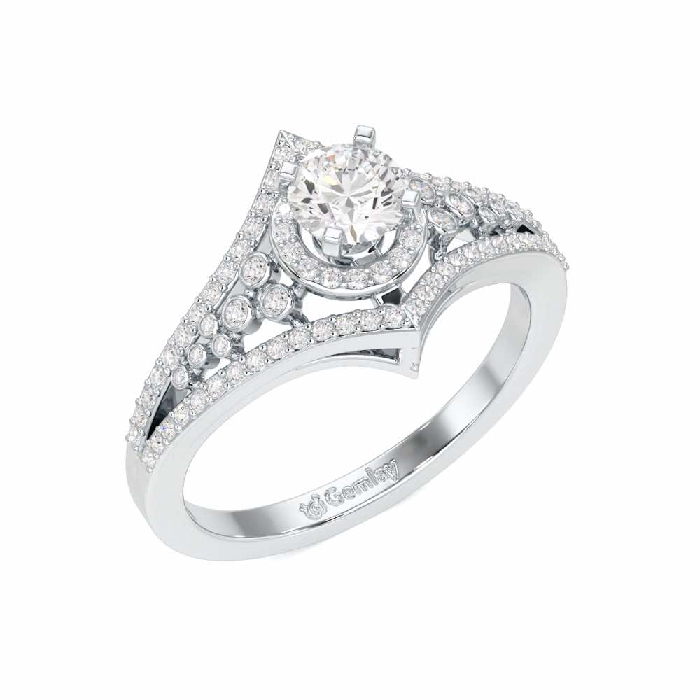 Ethereal Glow Solitaire Ring - White Gold - Image 1