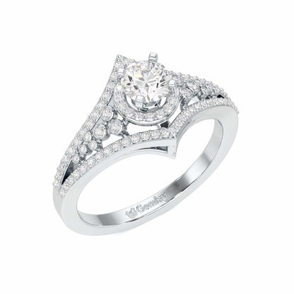 Ethereal Glow Solitaire Ring - White Gold - Image 1