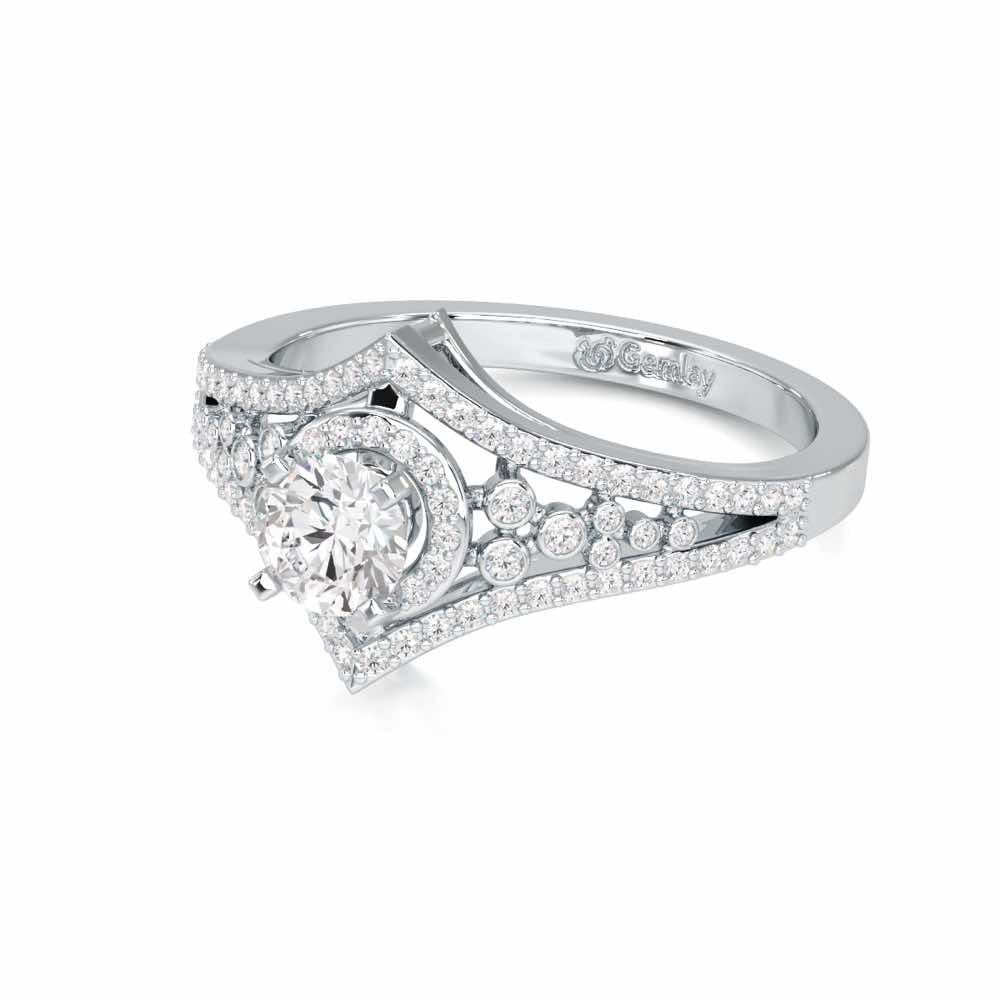 Ethereal Glow Solitaire Ring - White Gold - Image 2