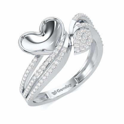 Ethereal Love Silver Ring - White Gold - Image 1