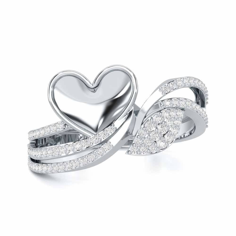 Ethereal Love Silver Ring - White Gold - Image 4