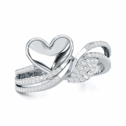 Ethereal Love Silver Ring - White Gold - Image 4