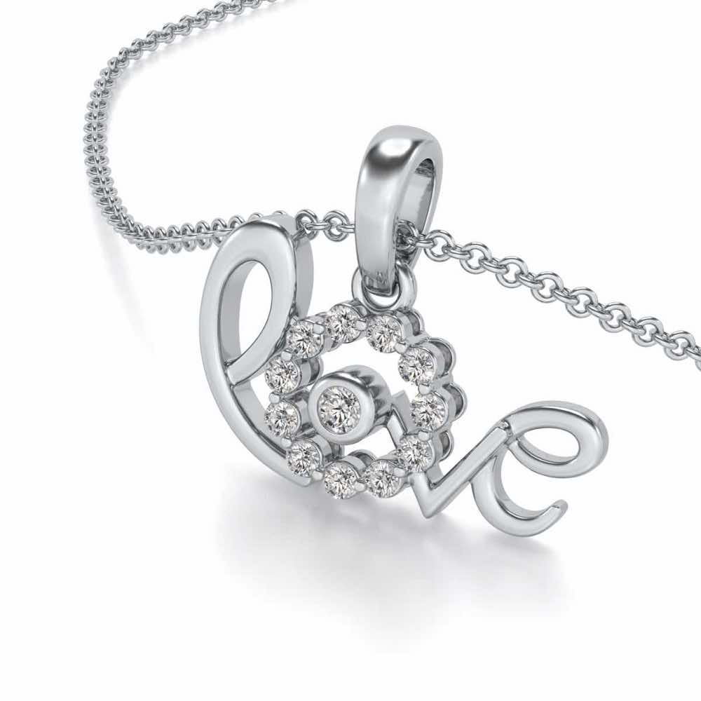 Etnernal Love Silver Pendant - White Gold - Image 2