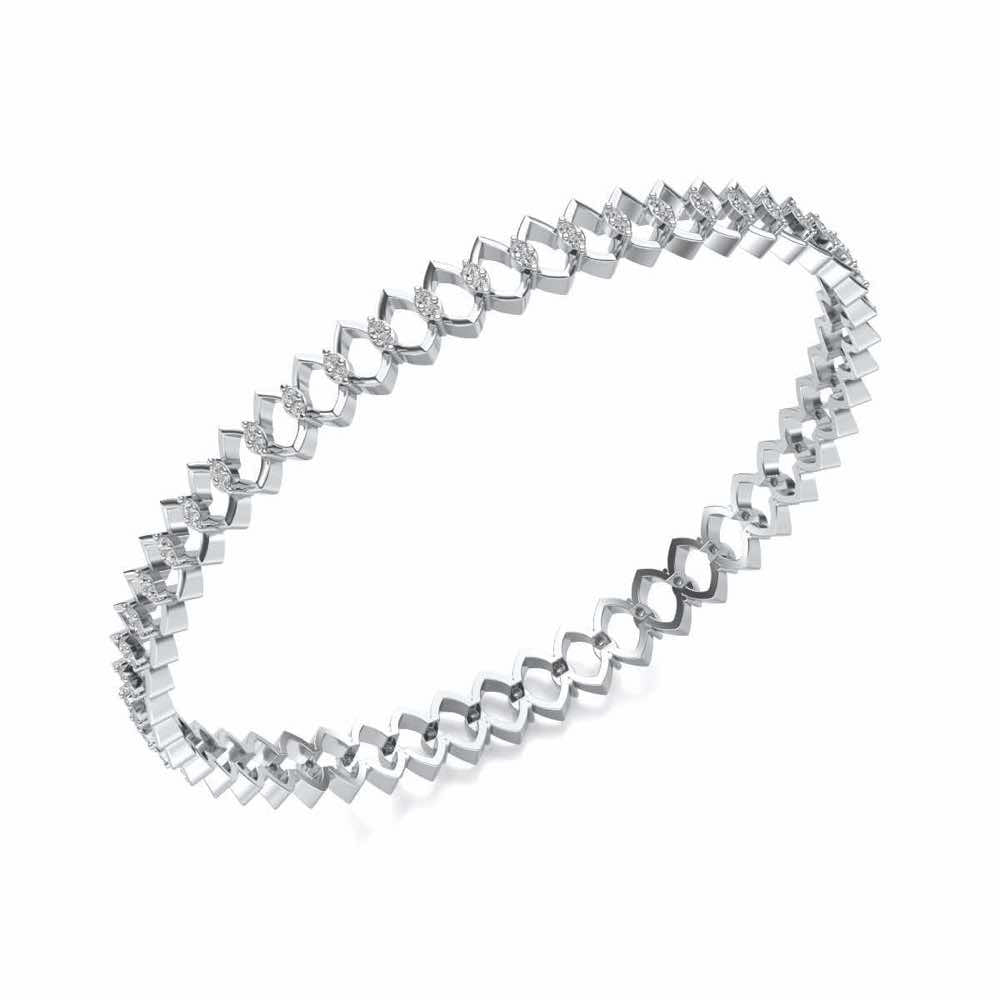 Etonnante Silver Bangle - White Gold - Image 1
