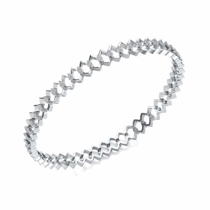 Etonnante Silver Bangle - White Gold - Image 1
