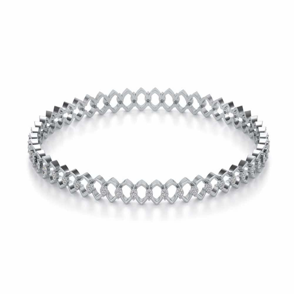 Etonnante Silver Bangle - White Gold - Image 3