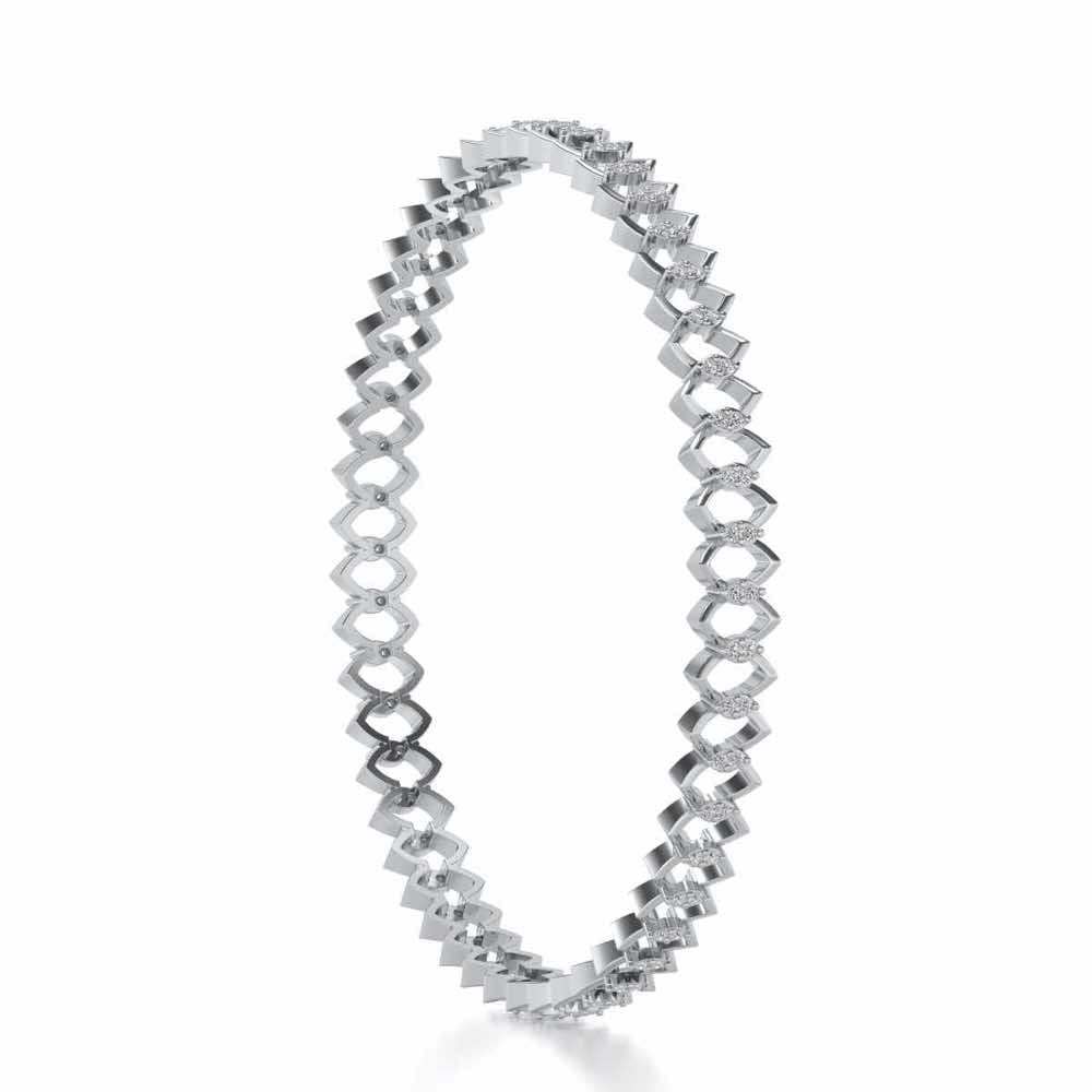 Etonnante Silver Bangle - White Gold - Image 4