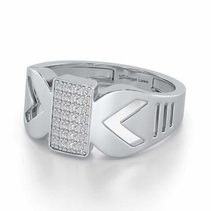 Euphoric Silver Ring For Men - White Gold - Image 2