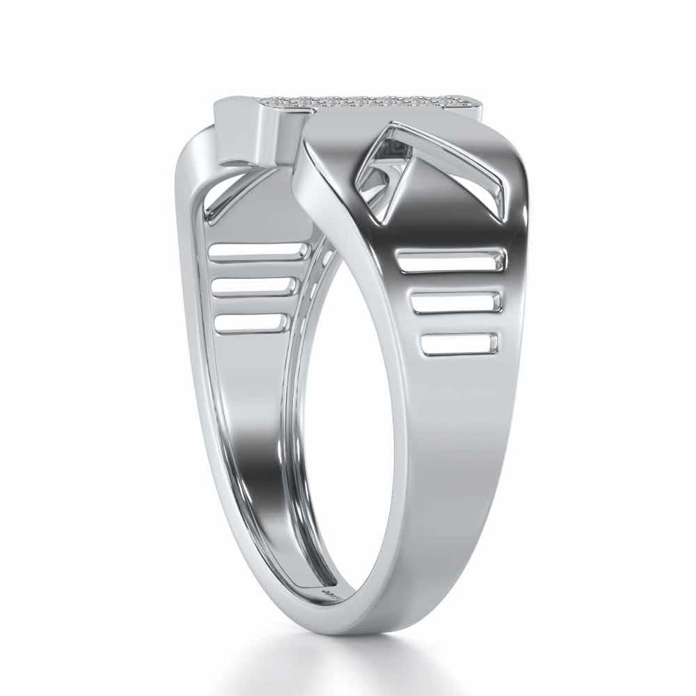 Euphoric Silver Ring For Men - White Gold - Image 3