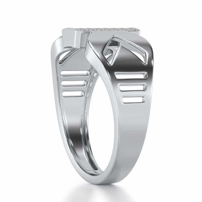 Euphoric Silver Ring For Men - White Gold - Image 3