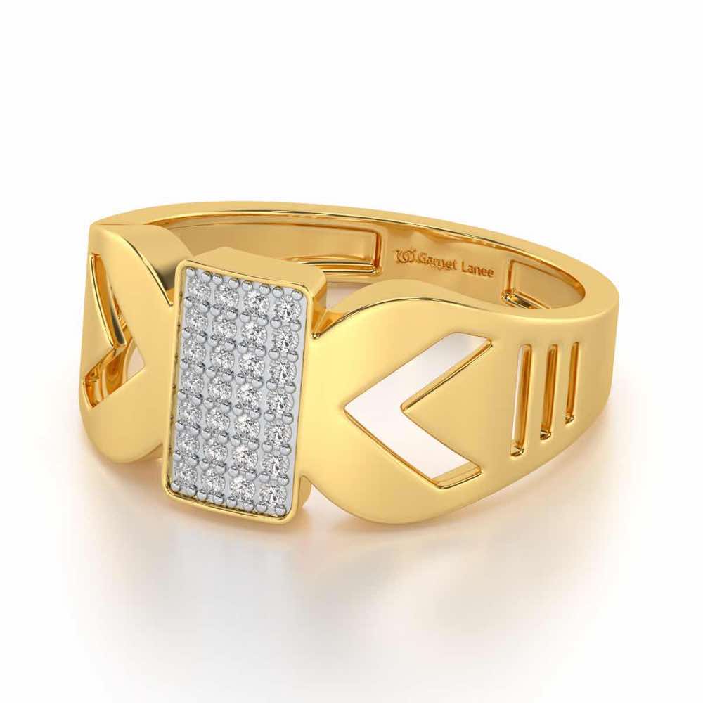 Euphoric Silver Ring For Men - Yellow Gold - Image 2