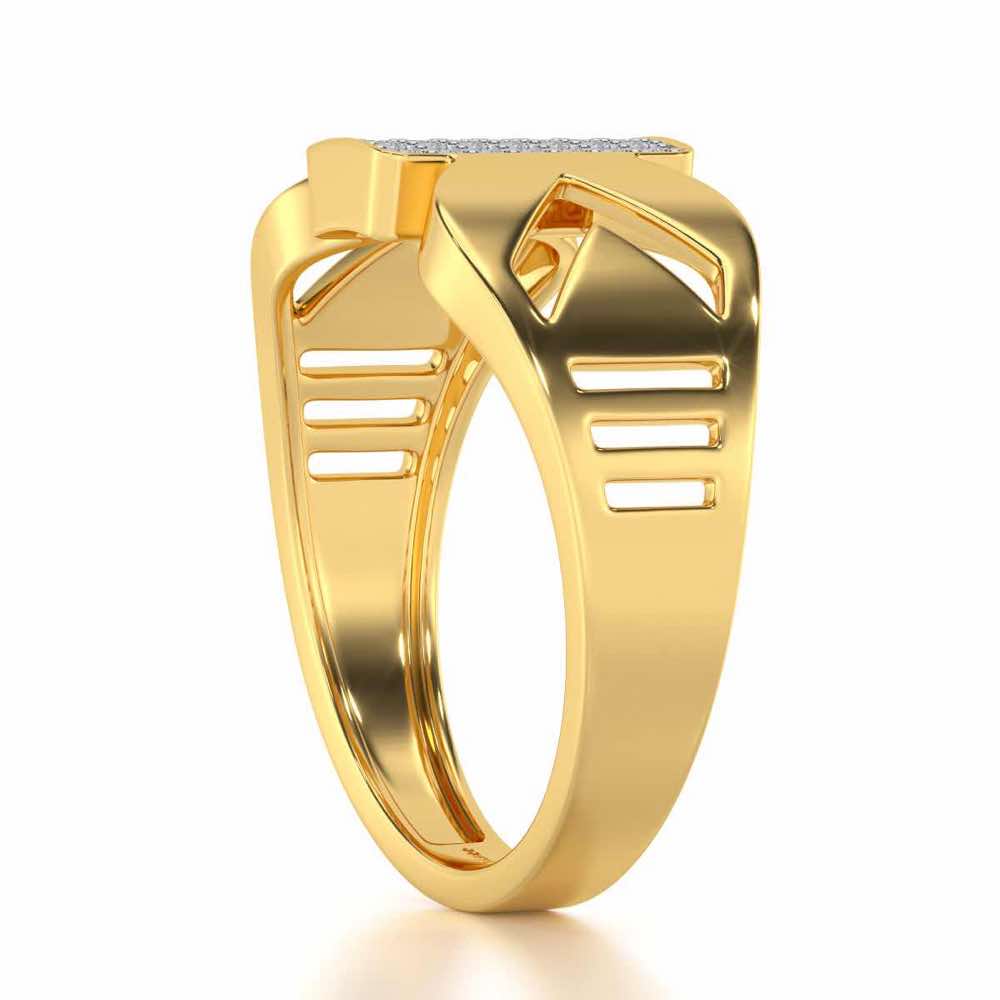 Euphoric Silver Ring For Men - Yellow Gold - Image 3