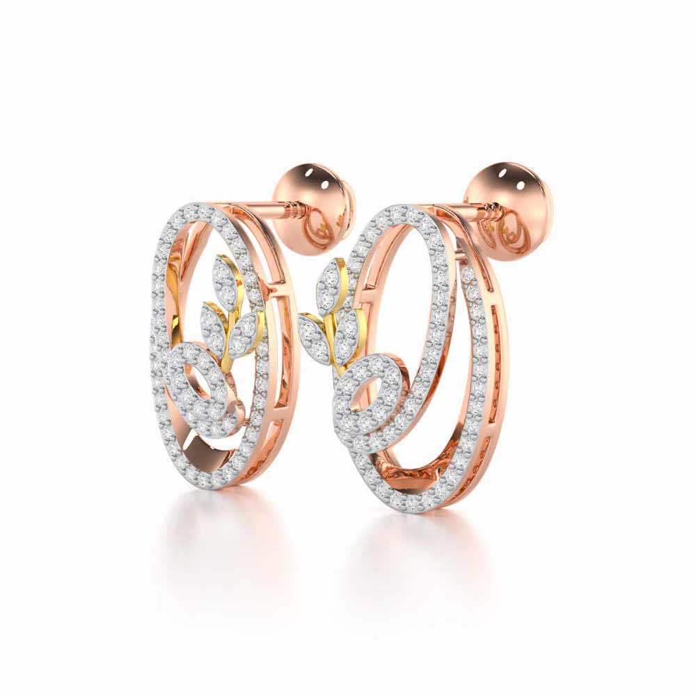 Euphoric Growth Silver Earrings - Rose Gold - Image 1