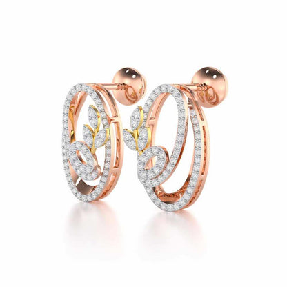 Euphoric Growth Silver Earrings - Rose Gold - Image 1