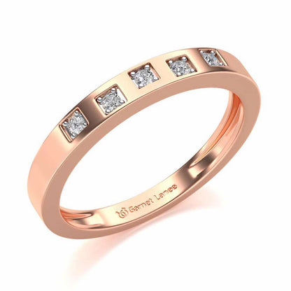 Eva Silver Band Ring - Rose Gold - Image 1