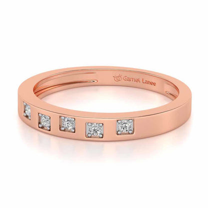 Eva Silver Band Ring - Rose Gold - Image 2