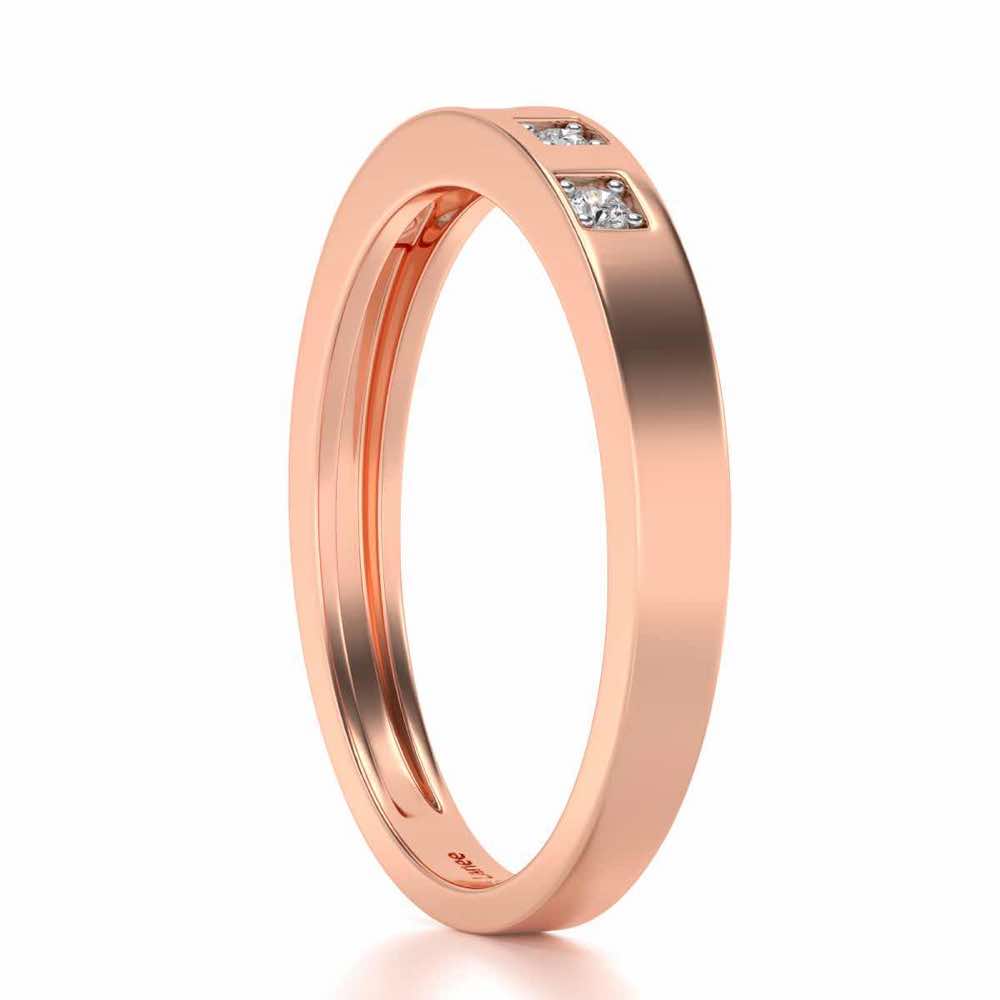Eva Silver Band Ring - Rose Gold - Image 3