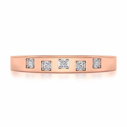 Eva Silver Band Ring - Rose Gold - Image 4