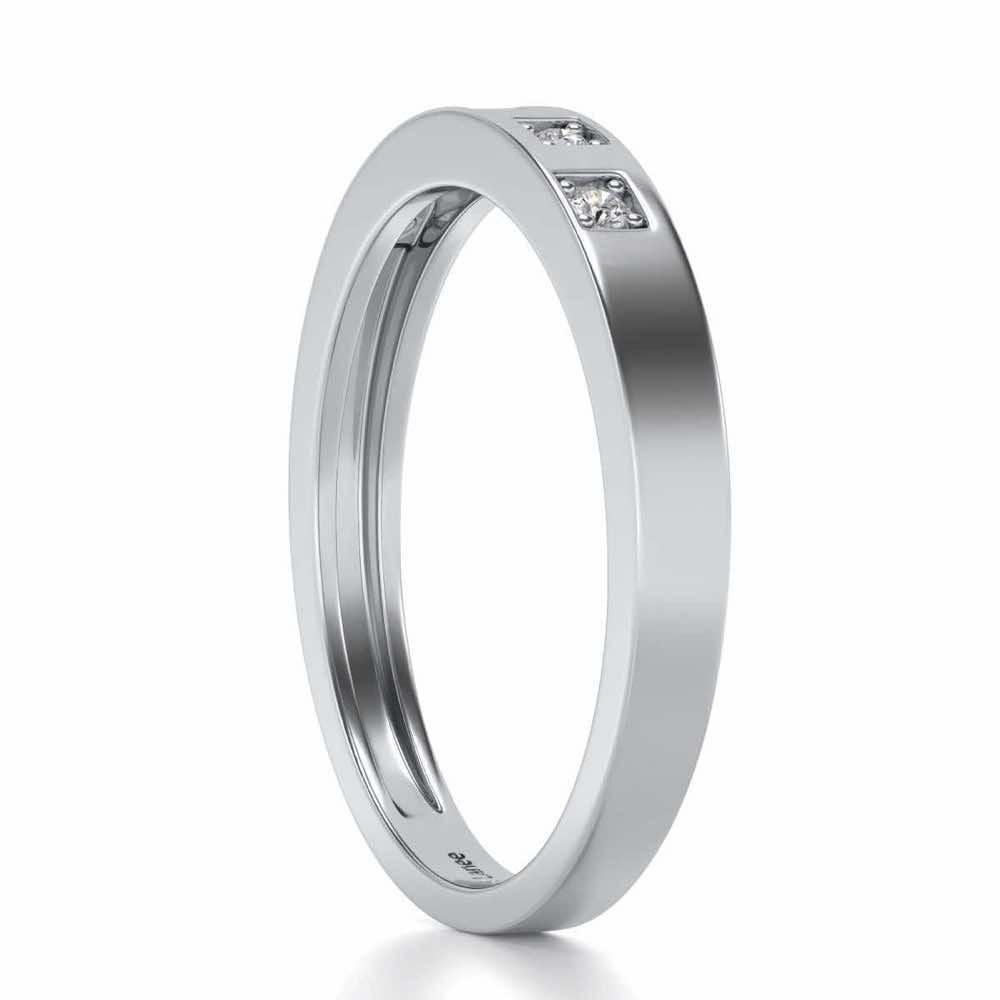 Eva Silver Band Ring - White Gold - Image 3