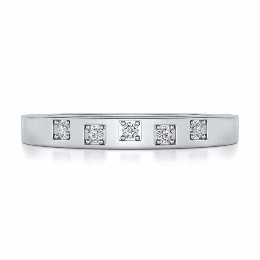 Eva Silver Band Ring - White Gold - Image 4