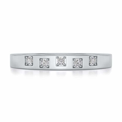 Eva Silver Band Ring - White Gold - Image 4