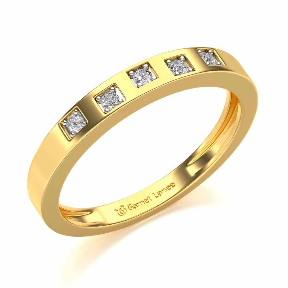 Eva Silver Band Ring - Yellow Gold - Image 1