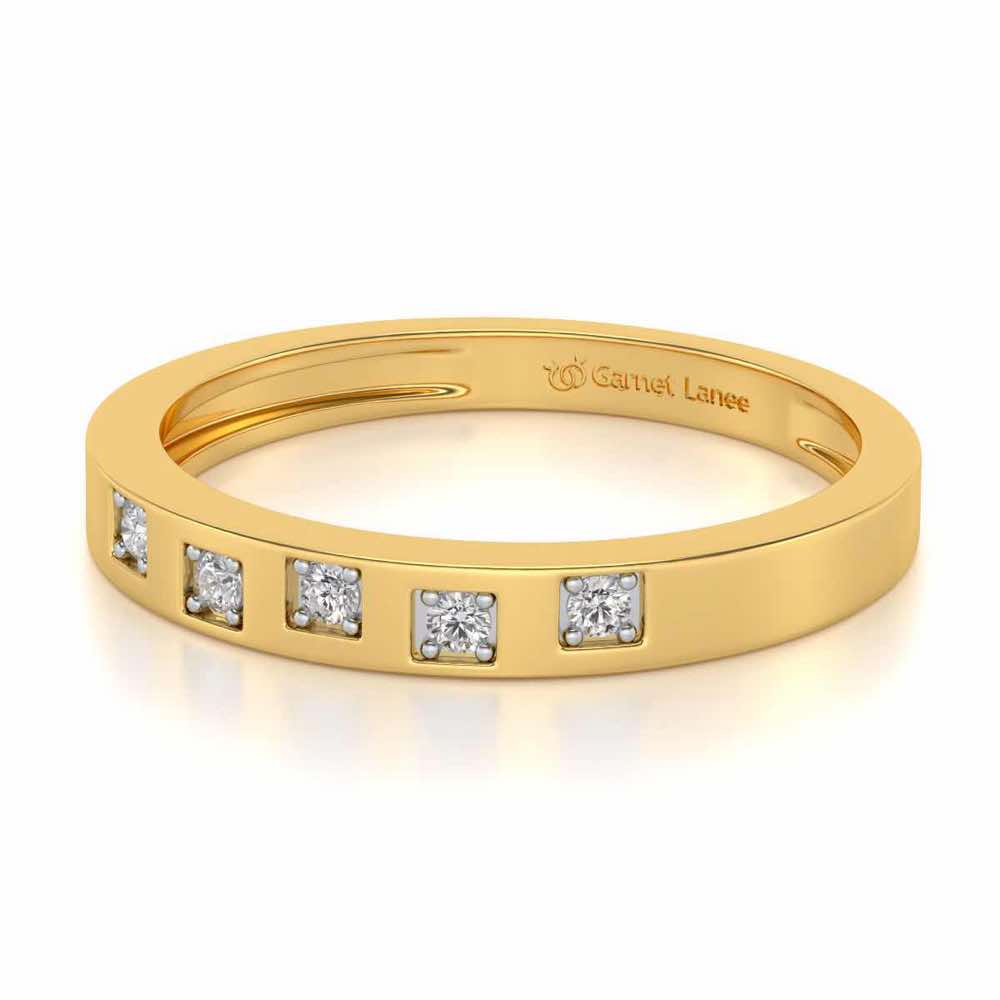 Eva Silver Band Ring - Yellow Gold - Image 2